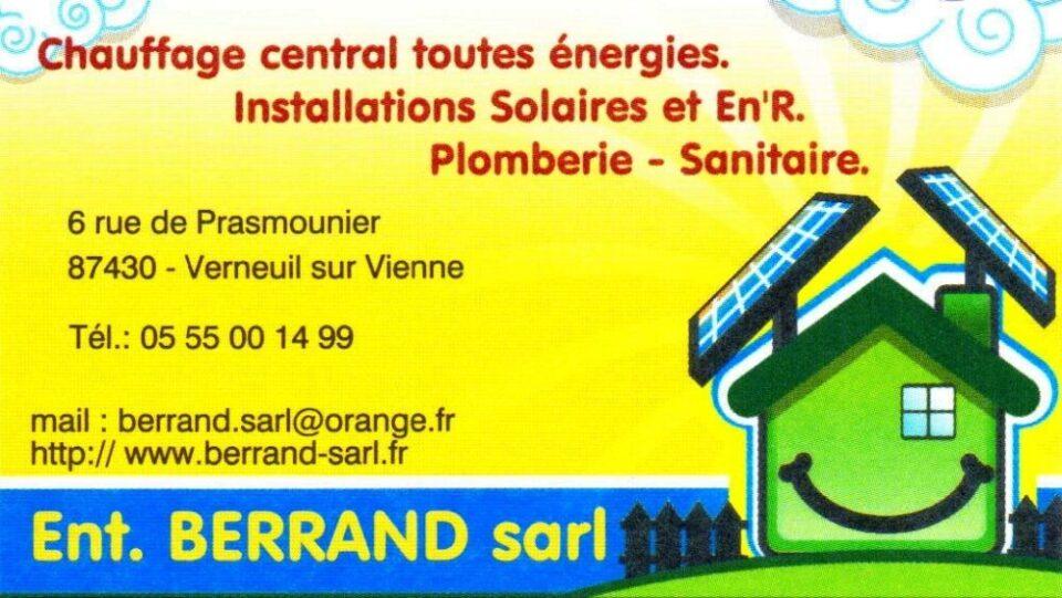 Carte de visite BERRAND sarl