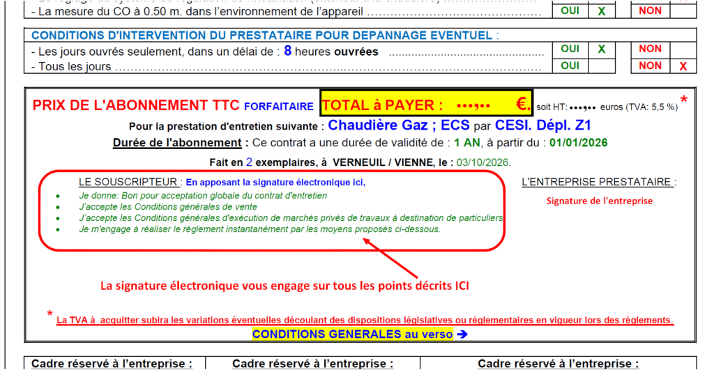 Devis pour acceptation