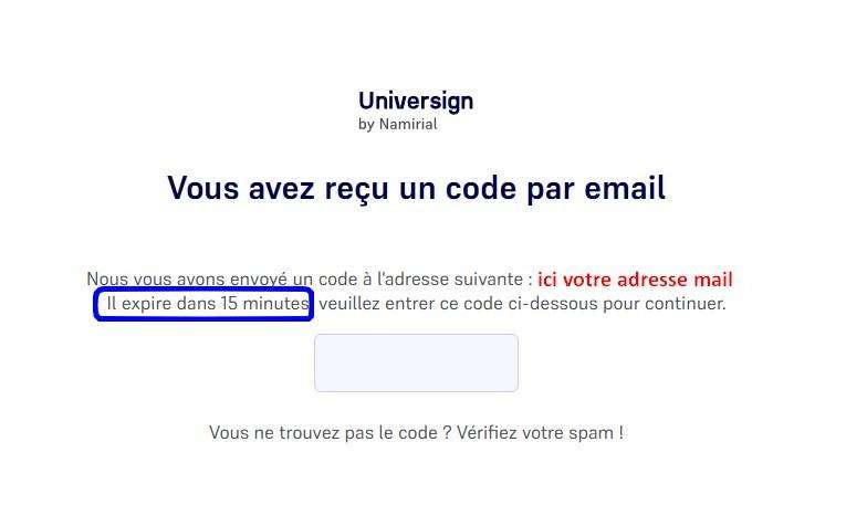 Le code va expirer
